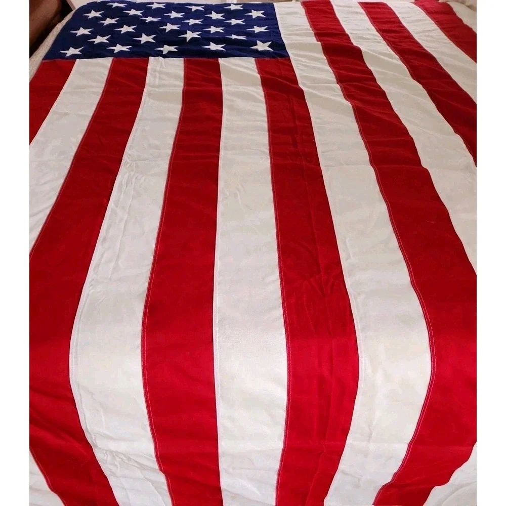 NEW VTG Valley Forge BEST 50 Star American Flag Sewn Cotton Bunting USA 5ftx9ft